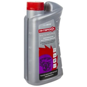 Масло моторное для четырехтактных двигателей Интерскол полусинтетическое, 1 л