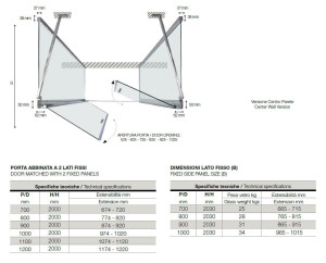 Душевая кабина из алюминия и стекла с распашной дверью