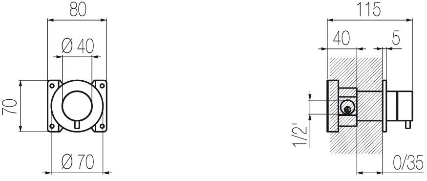 Radomonte Смеситель настенный однорычажный Hiro Hir8 - Вид №1