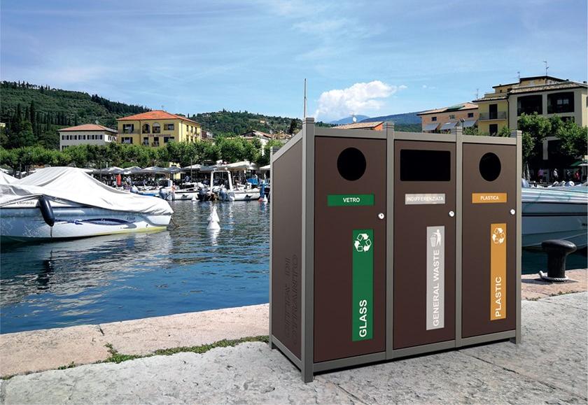 Lazzari Урна из оцинкованного листового металла для раздельного сбора отходов sun-id-1477619 - Вид №4