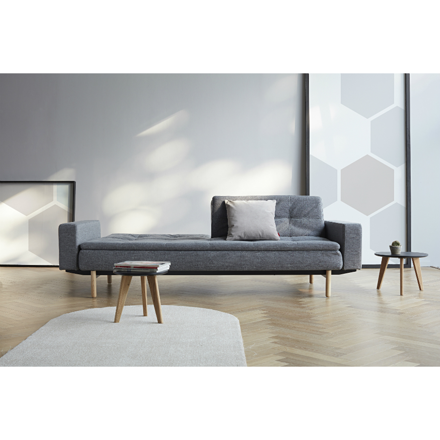 Диван Dublexo с мягкими подлокотниками Rests, ножками Stem из светлого дерева и черной рамой, темно Innovation Living DUBLEXO563 - Вид №4