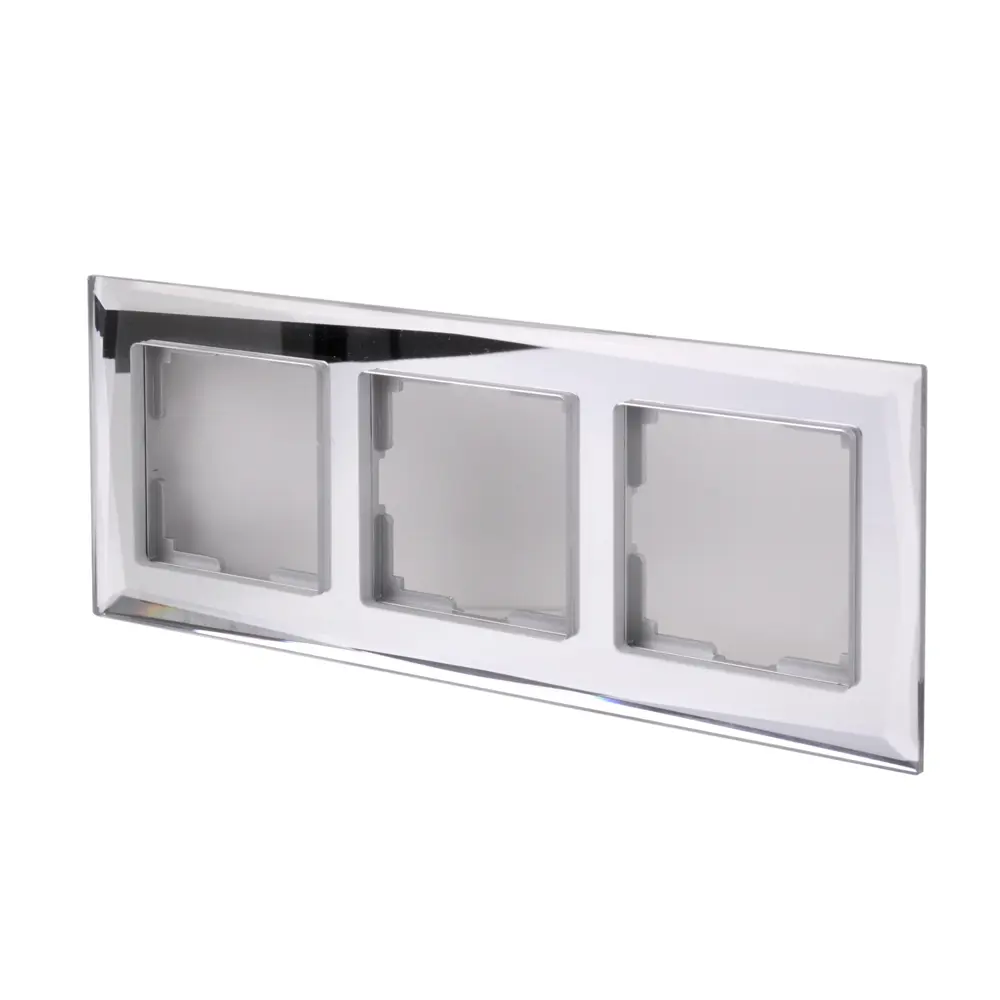 Рамка для розеток и выключателей Werkel Diamant А045797 3 поста стекло цвет зеркальный STLM-2003046 - Вид №1