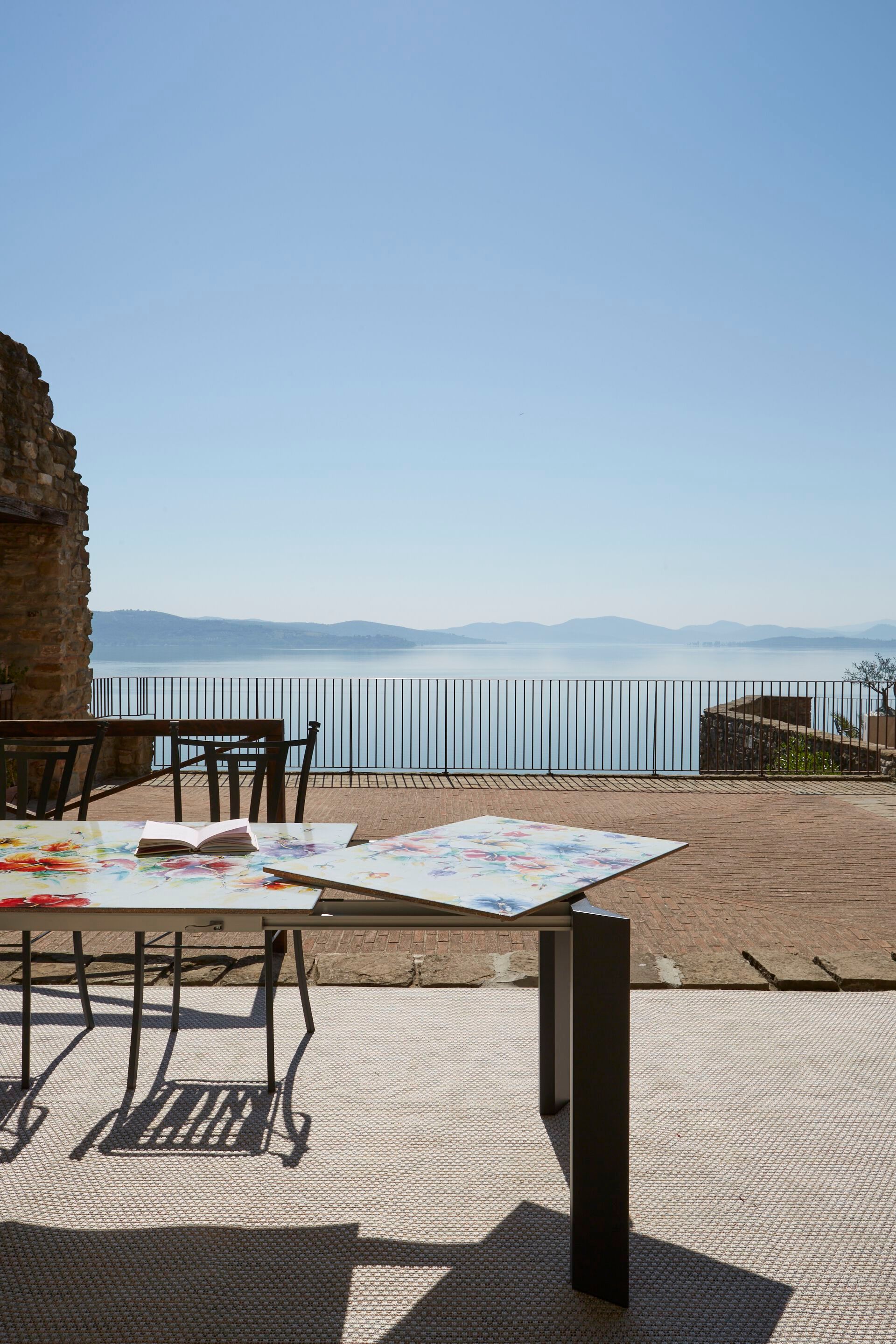 Выдвижной стол из майоликовой лавы и нержавеющей стали DOMIZIANI современный ARCH-00132487 - Вид №3