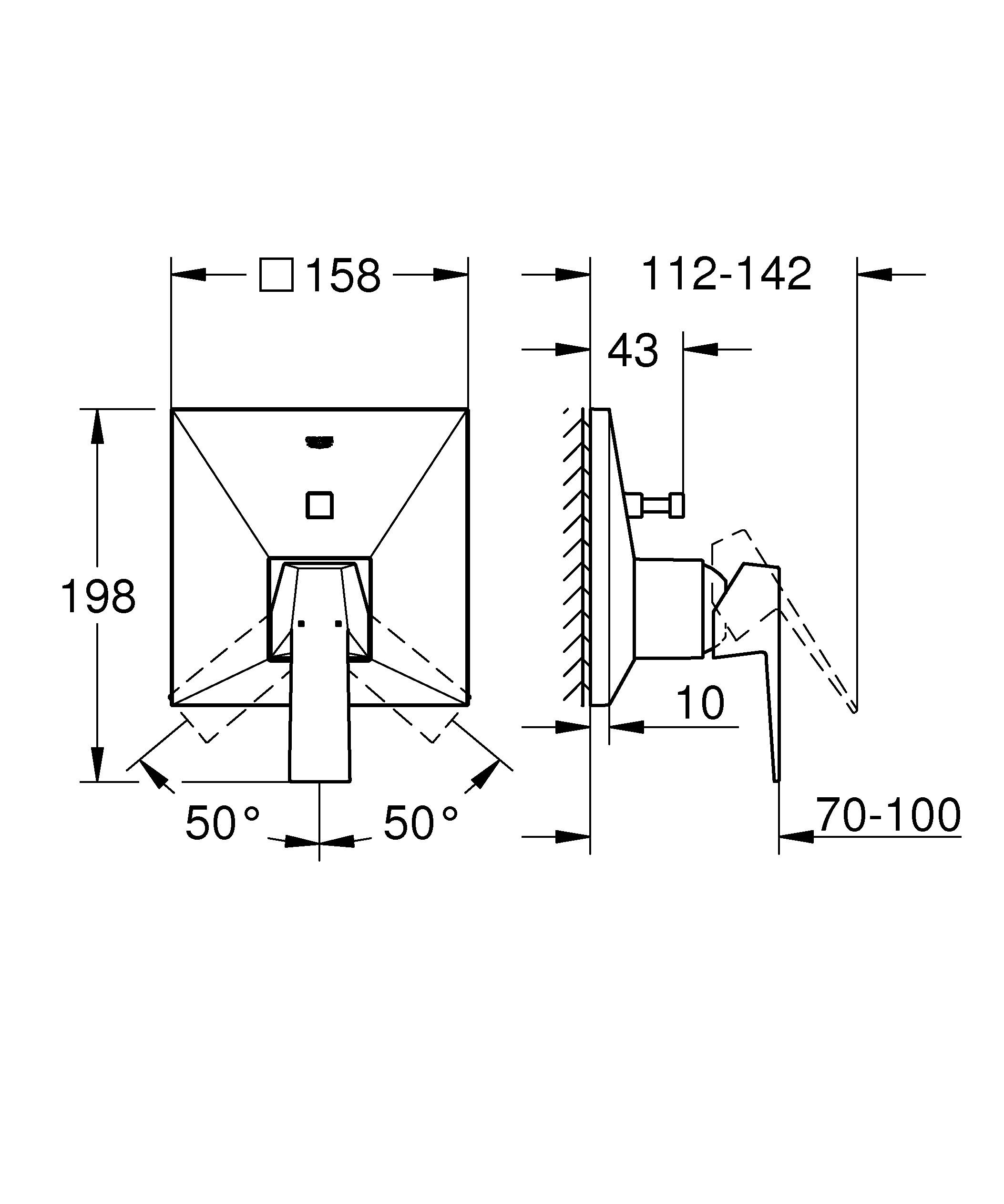 Внешняя часть смесителя для ванны GROHE Allure Brilliant, хром (24072000) - Вид №1