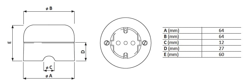 Гнездо UNEL GI Gambarelli White Italy ARCH-00027957 - Вид №2