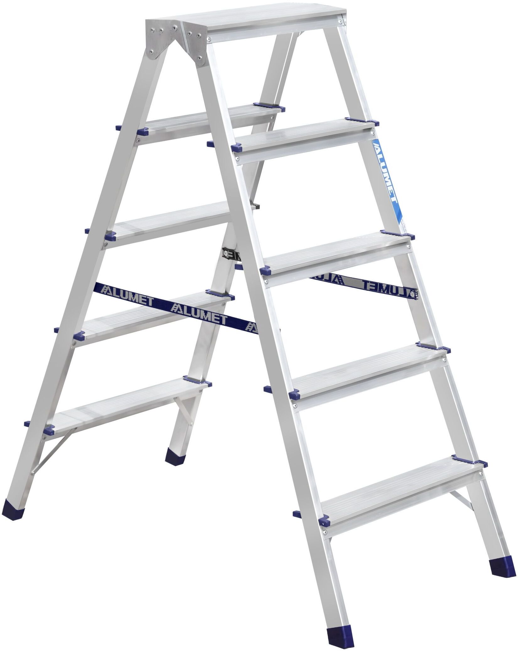 Двухсторонняя стремянка алюминиевая 5 ст.