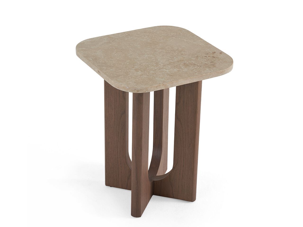 Деревянный квадратный журнальный столик с травертиновым верхом NDESIGN Ezora ARCH-00091957 - Вид №2
