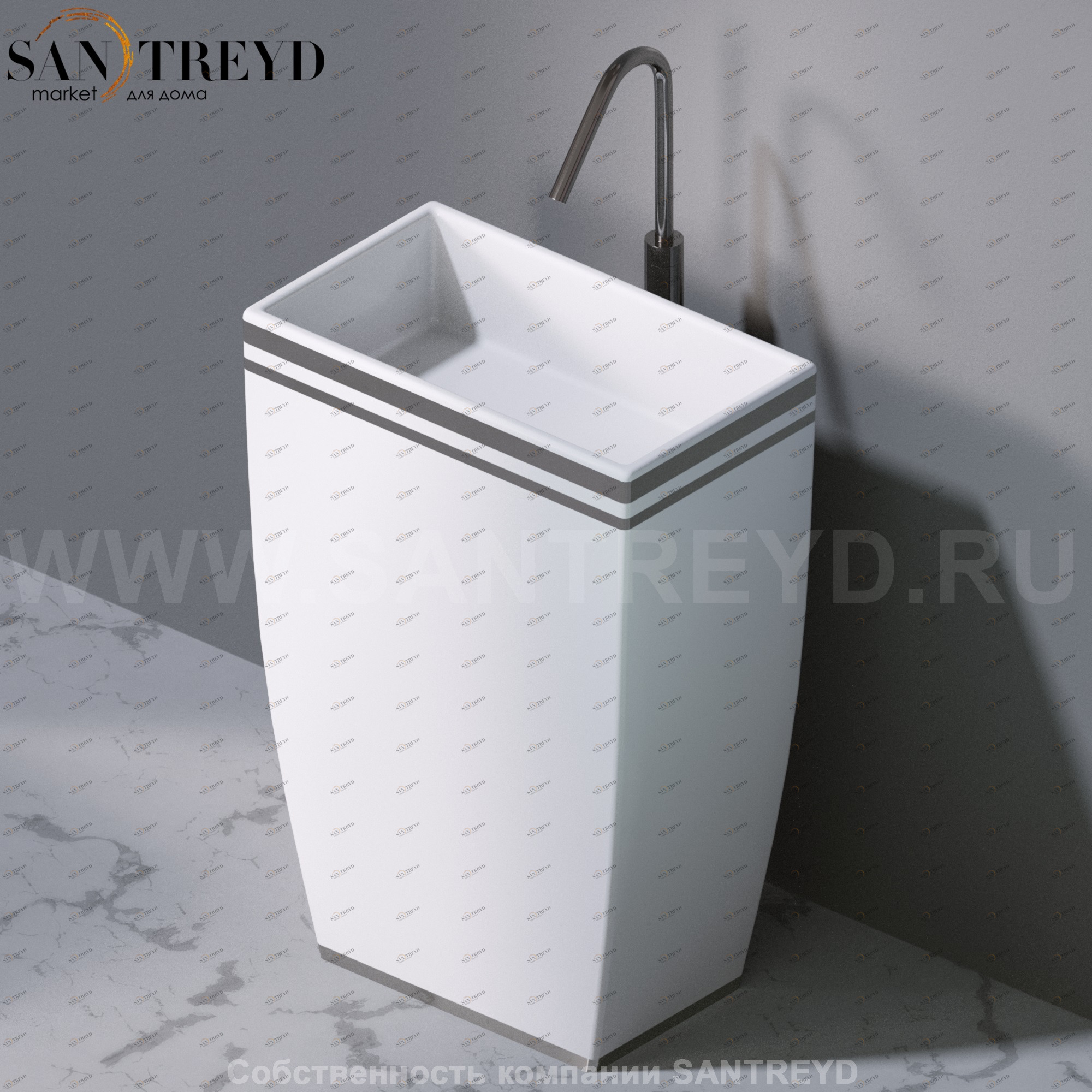 L110467P Напольная раковина стоящая прямоугольная A. e T. Italia Tower AeT ITALIA