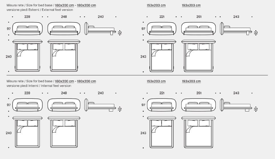 Ткань кровать Saba Italia WABI ARCH-00036245 - Вид №12