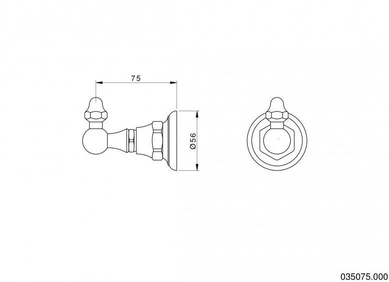 Bronces Mestre Крючок для полотенца Retro 035075.000.50 - Вид №1