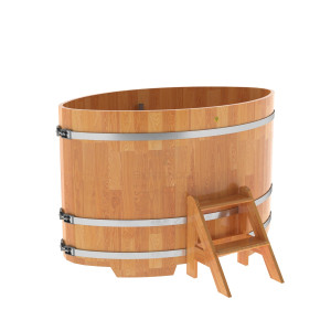 1530 Купель овальная из сращенных ламелей лиственницы 1,02х1,68х1,1 натуральная Alyarus