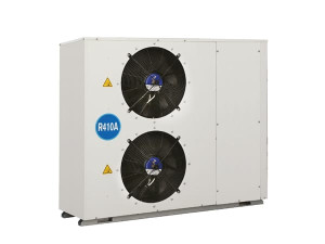 Тепловой насос воздух-вода с осевыми вентиляторами и гидронной группой