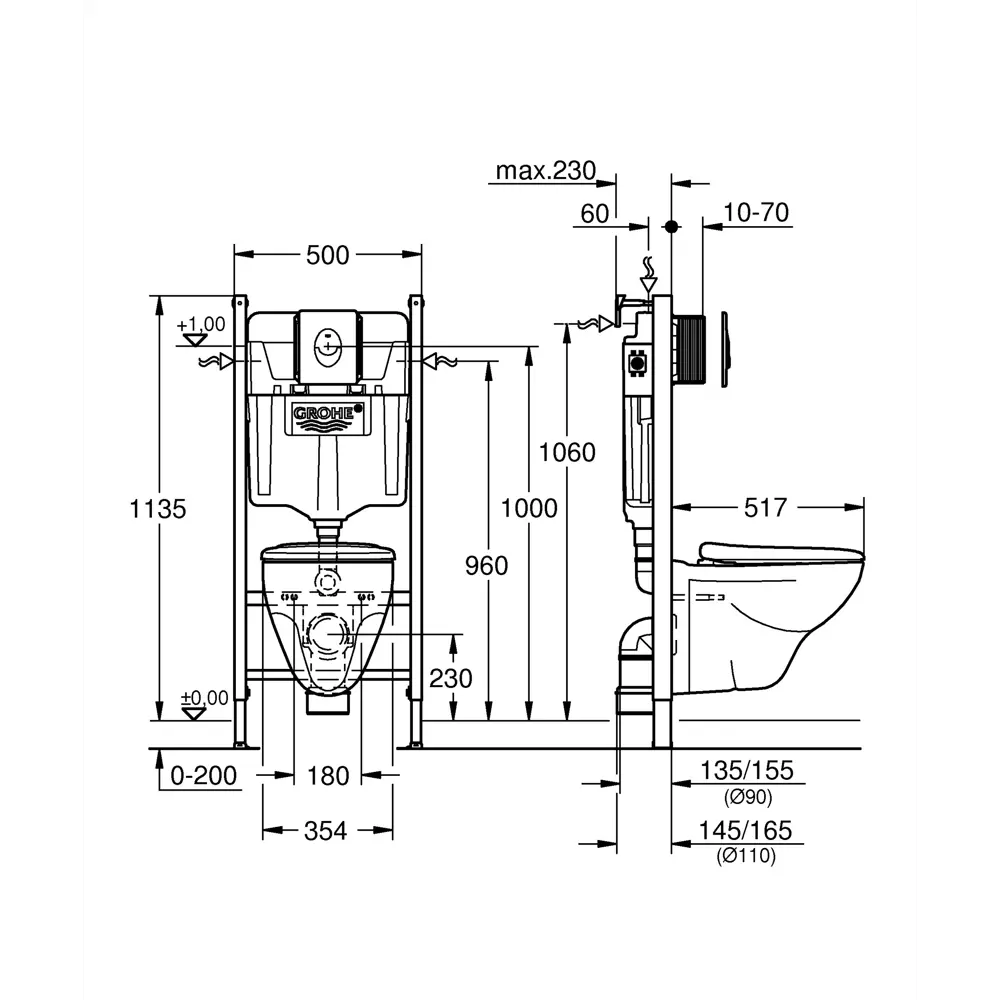 Комплект инсталляция с унитазом Grohe Solido с кнопкой 82381404 STLM-2117588 Lecico Perth - Вид №5