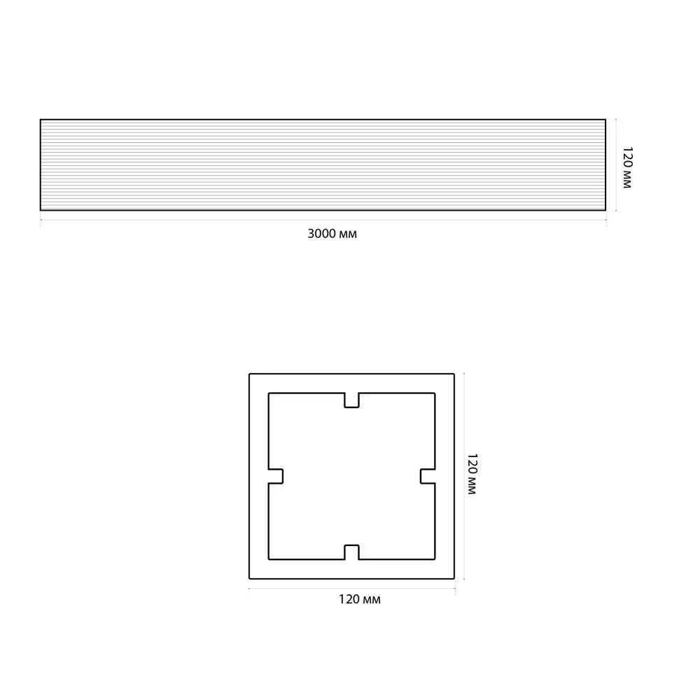 Столб для забора 120x120 мм 3 м коричневый Santreyd STLM-2069165 - Вид №4