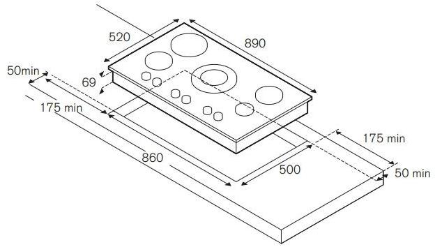 Bertazzoni Встроенная газовая плита Professional Pm36 5 s0 x - Вид №1
