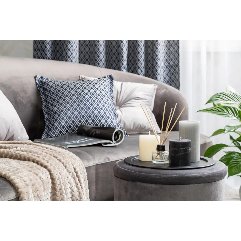 Подушка с пуговицей Бархат 43x43 см цвет серый 89112394 STLM-2091906 LINEN WAY  - Вид №6