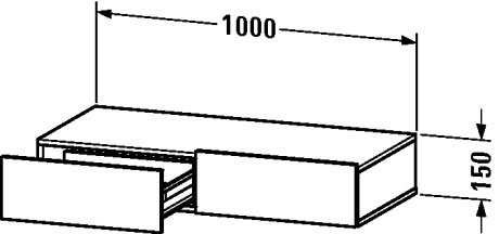 DS827000909 Полочка с ящиком DuraStyle #DS8270 1000 x 440 мм Светло-голубой матовый декор Duravit - Вид №1