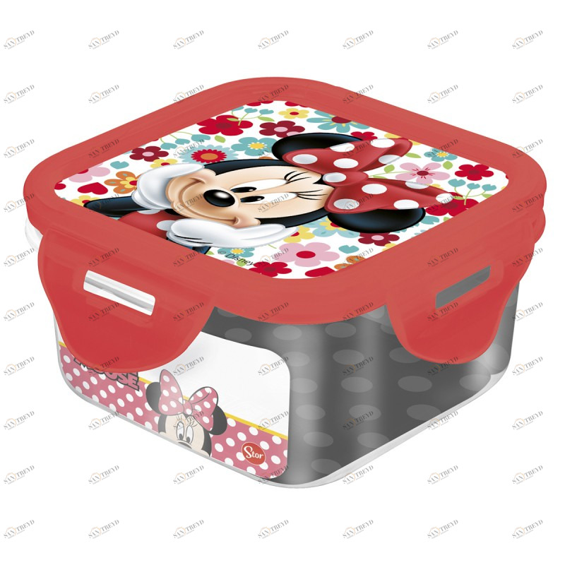 Контейнер пластиковый квадратный "Минни Маус. Цветы", 290 мл STOR МИННИ МАУС 335641 Красный Santreyd 