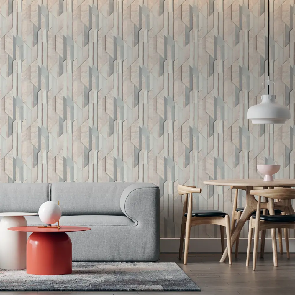 Обои флизелиновые Московская обойная фабрика Аватар-3 серо-бежевые с фоном 1.06 м STLM-2140177 - Вид №2