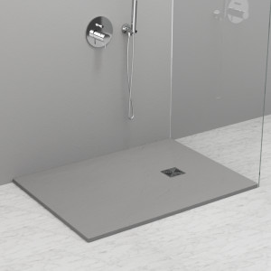 705859 Душевой поддон из минерального литья СЕРЫЙ МАТОВЫЙ в комплекте с сифоном, Kerasan DOCCIA Италия