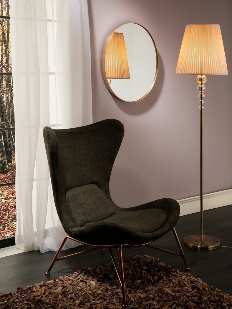 091266 Зеркало овальное 51х61 золото Schuller Orio 