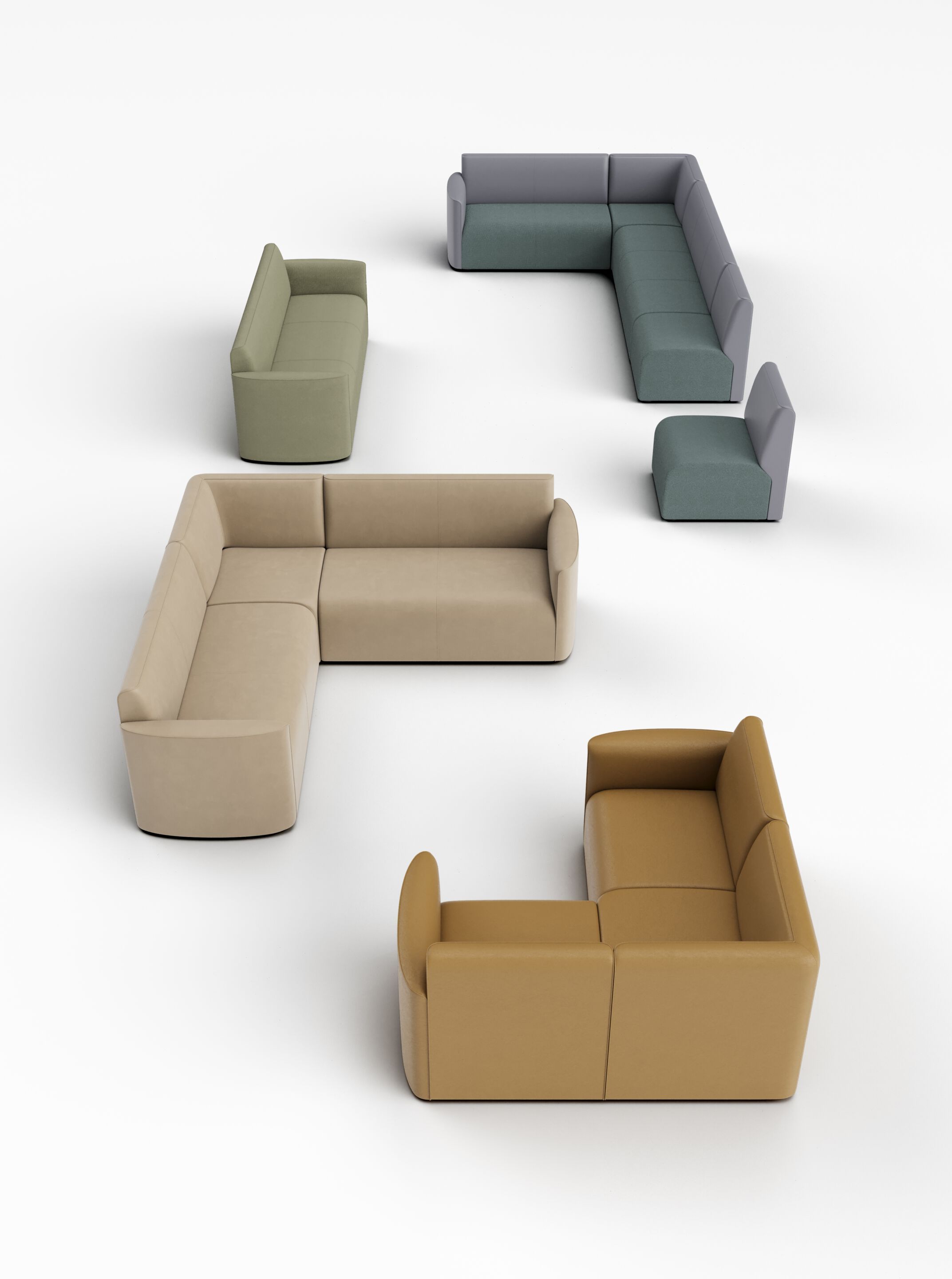 Модульный угловой диван из ткани Kastel Kermess ARCH-00143762 - Вид №1