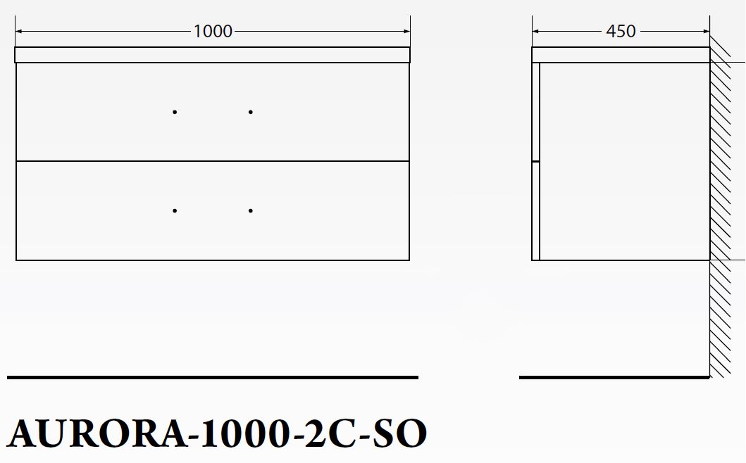 Мебель для ванной BelBagno AURORA-1000-2C-SO-CP - Вид №1