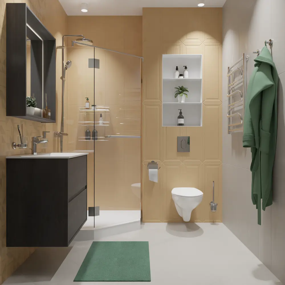 Плитка настенная Керамин Сонет 3С 25x75 см 1.69 м² матовая цвет бежевый STLM-2200511 - Вид №4