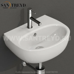 GR045BI Подвесная раковина настенная овальная Ceramica Globo GRACE белая