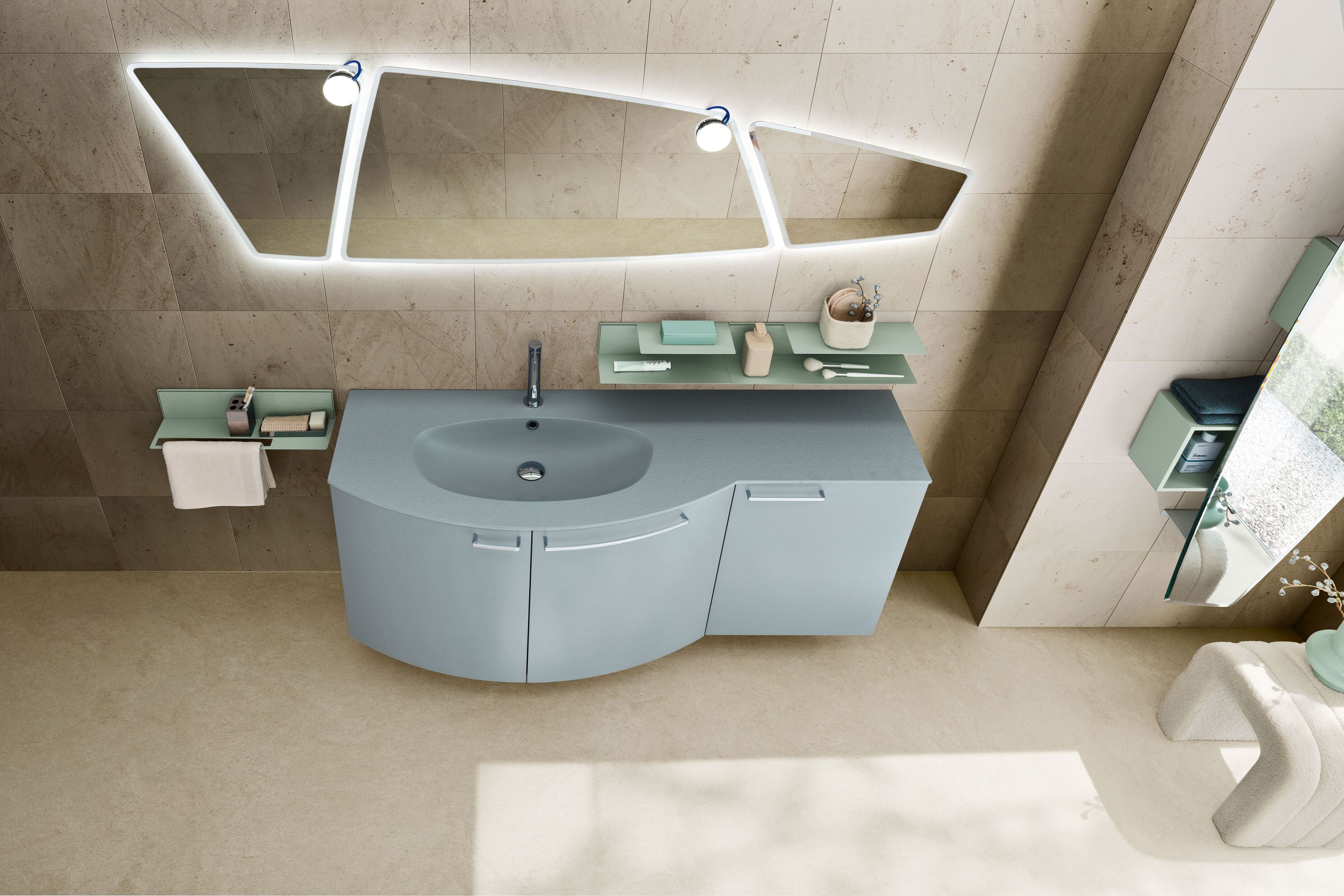 Матовый лакированный деревянный подвесной умывальник ARBLU Dress System ARCH-00100620 - Вид №2