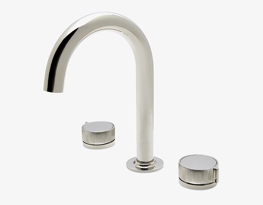 BLS24A Смеситель для унитаза серии Bond Tandem на гусиной шее с ручками-ручками с гильошированными линиями Waterworks