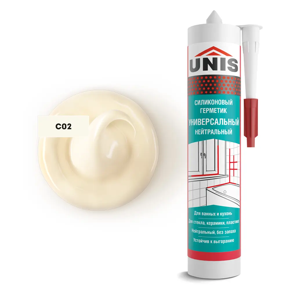 Герметик силиконовый Unis UN-80 жасмин 300 мл Santreyd STLM-2117177 - Вид №1