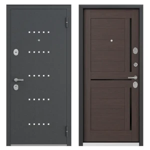 Дверь металлическая Контрол Леона, 880 мм, левая, цвет венге