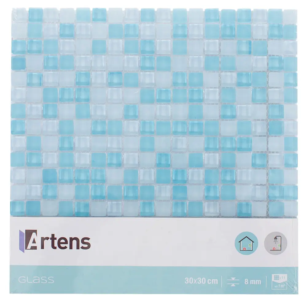 Мозаика Artens Glass 30х30 см, стекло, цвет голубой STLM-2182613 - Вид №2