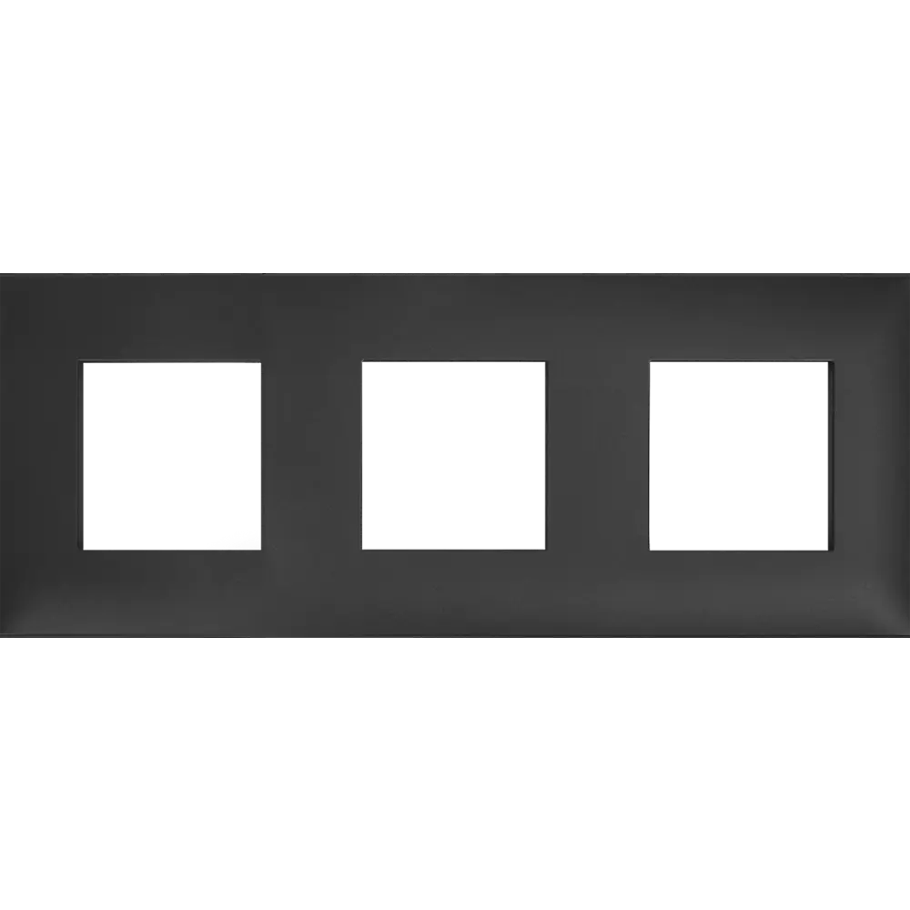 Рамка для розеток и выключателей DKC Avanti 3 поста цвет черный матовый STLM-2049666