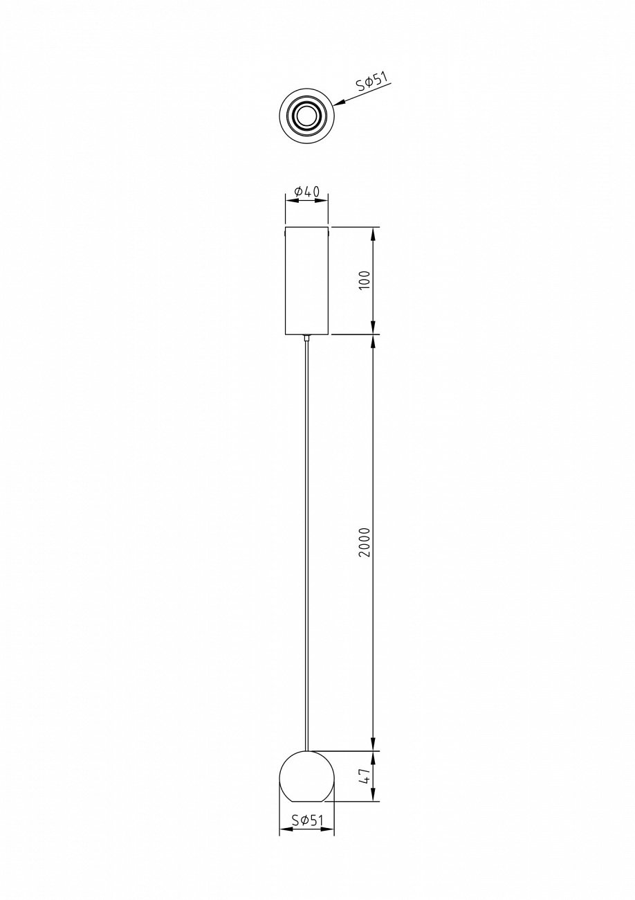 Светильник подвесной светодиодный 215 см черный Harmat P067PL-L5B3K TECHNICAL PENDANT 00-3957088 Черный  - Вид №8