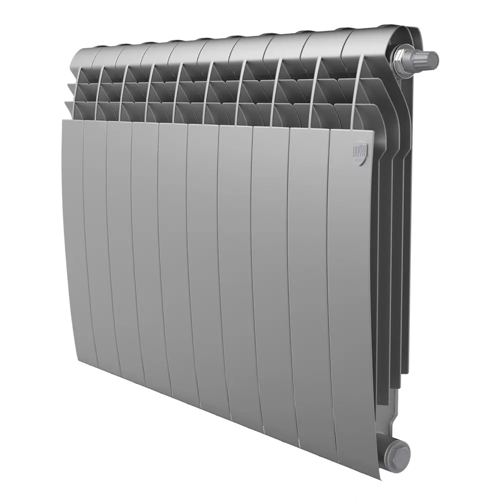 Радиатор секционный Royal Thermo Biliner 500/87 10 секций нижнее подключение биметалл серый Отсутствует STLM-2073543