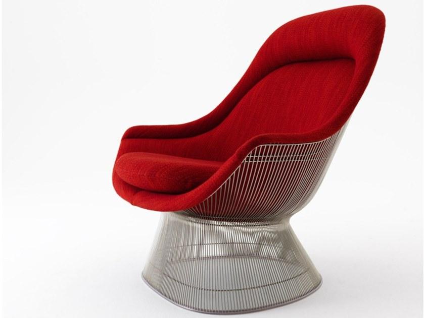 KNOLL Кресло из стали и ткани с подлокотниками Platner sun-id-1394845 - Вид №1