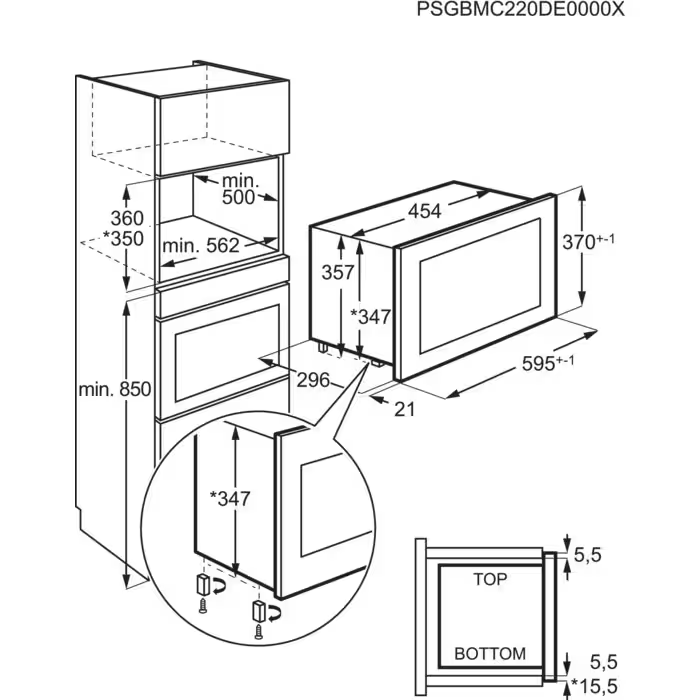 9155265 Встраиваемая микроволновая печь AEG MBB1756SEM черный STDN-0043382 - Вид №5