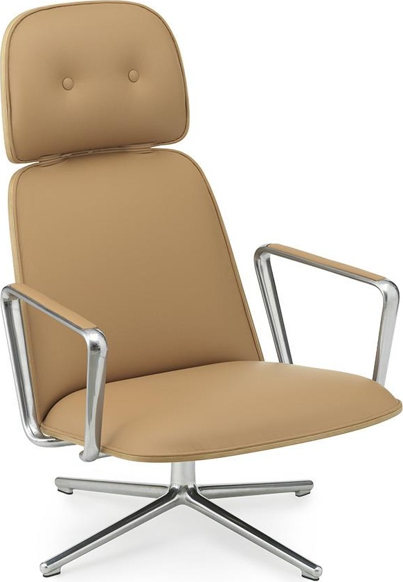605472 Кресло для отдыха Pad High Swivel Alu Oak / Ultra Leather Normann Copenhagen 
