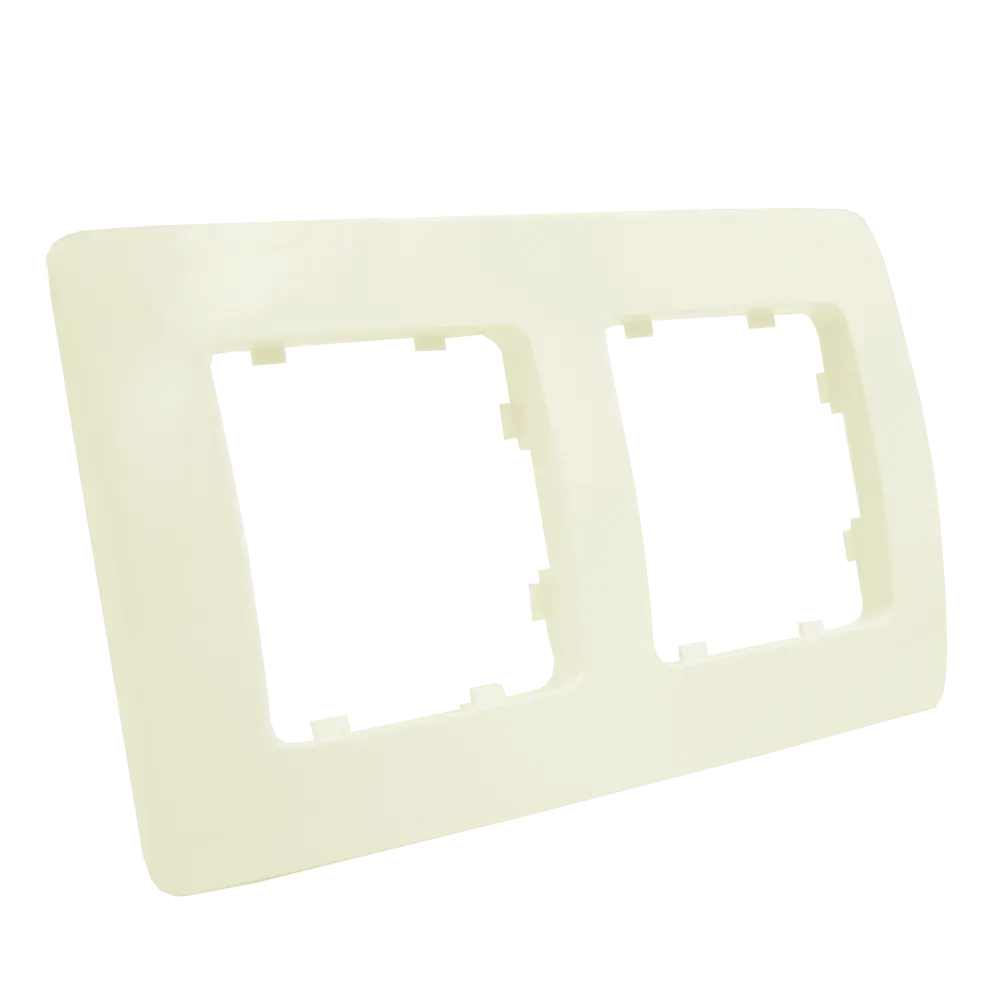 Рамка для розеток и выключателей Hegel 2 поста цвет слоновая кость STLM-2103146 - Вид №1