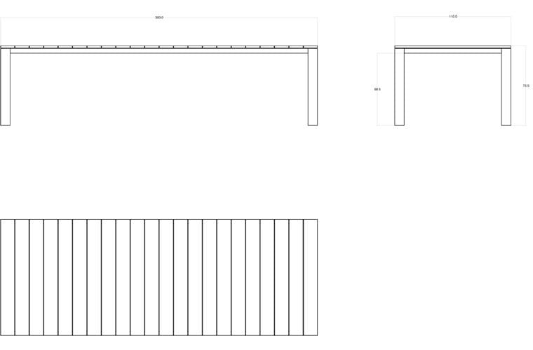 Прямоугольный обеденный стол из тикового дерева TRIBÙ Kos ARCH-00043386 - Вид №10