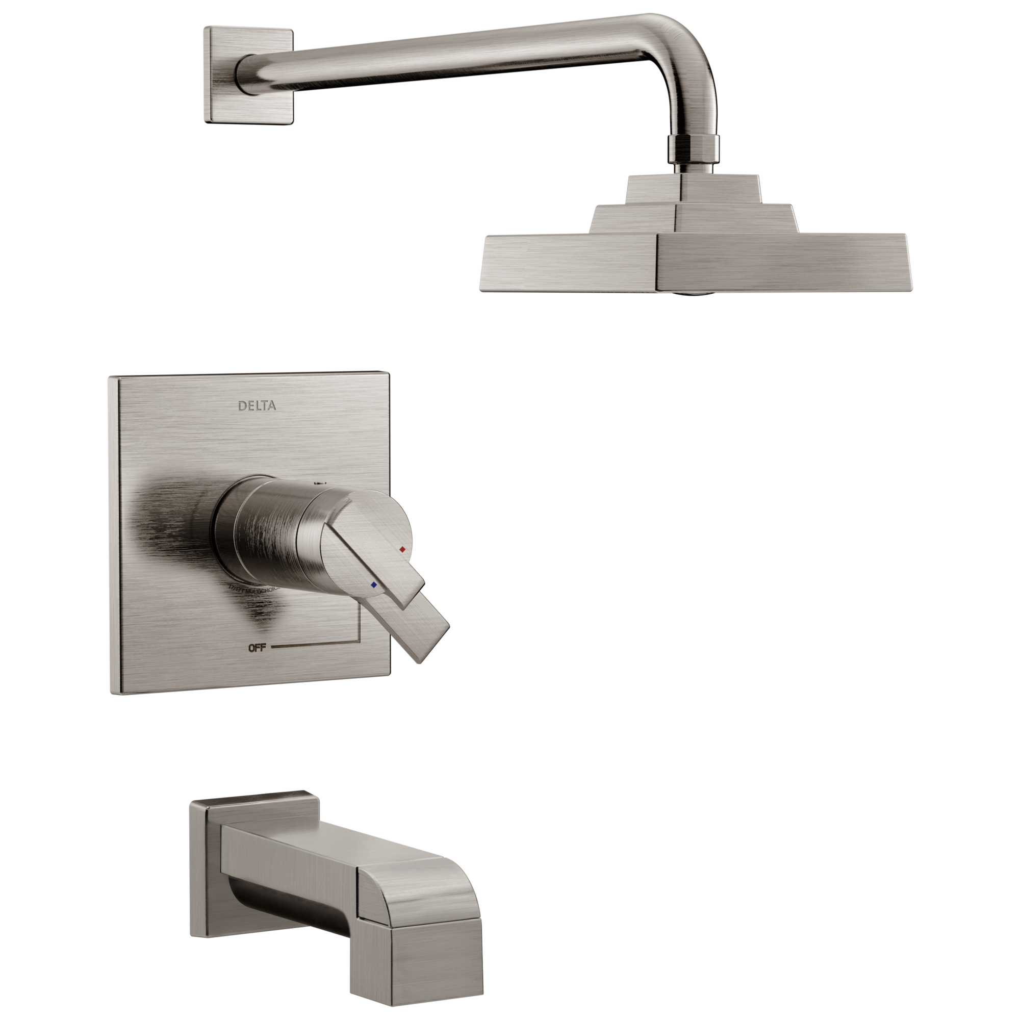T17T467-SS TempAssure® 17T серии H2Okinetic® для ванны и душа Delta Faucet Ara Нержавеющая сталь