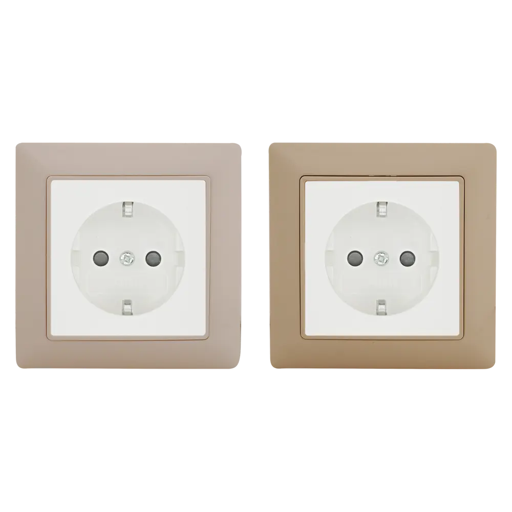 Розетка встраиваемая ABB Basic 55 с заземлением, со шторками, цвет белый 13607012 STLM-2162494 - Вид №1