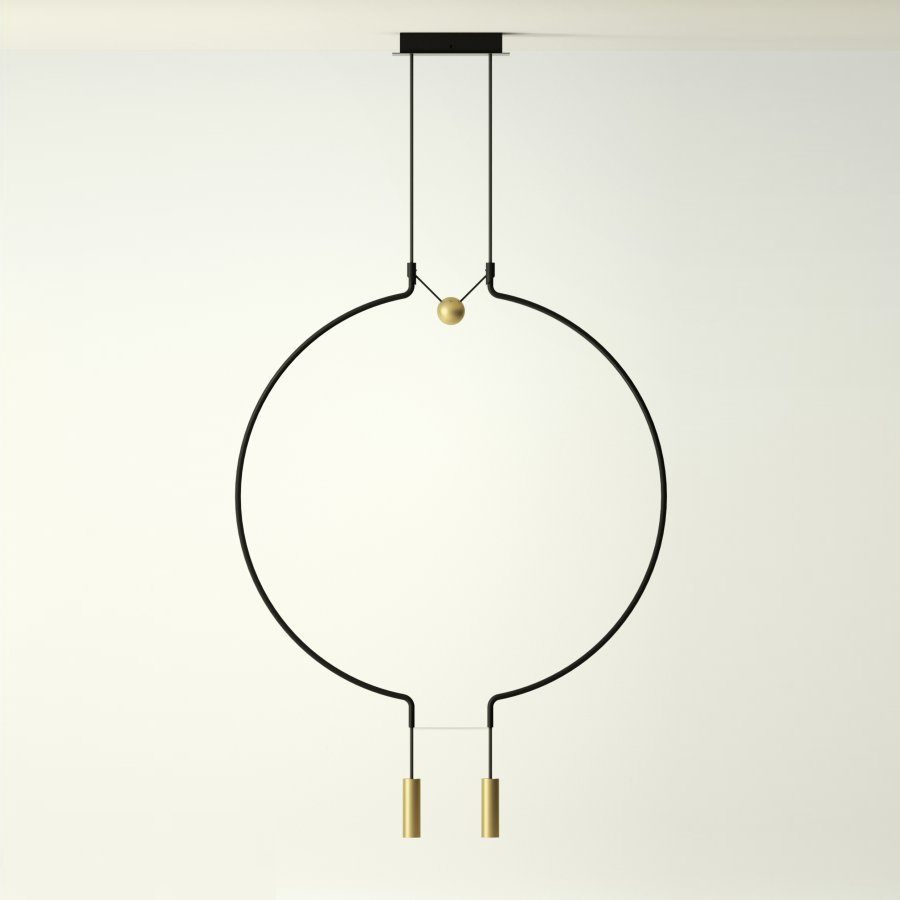 Светильник подвесной 91х84,5 см черный с золотом Liaison M2 SPLIAIM2NEOOLED AXO LIGHT ДИЗАЙНЕРСКИЕ 00-3882252 Золото;прозрачный  - Вид №1