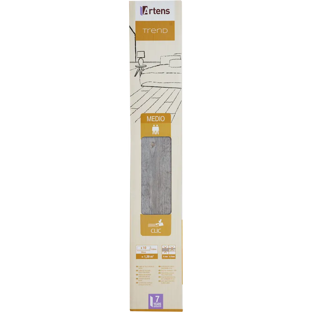 ПВХ плитка «Trend Grey» 4/0.15 мм 1.39 м² 19228734 STLM-2207142 ARTENS  - Вид №6