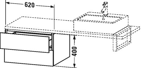LC583807575 L-Cube Шкафчик для консоли Лен, декор Duravit - Вид №1