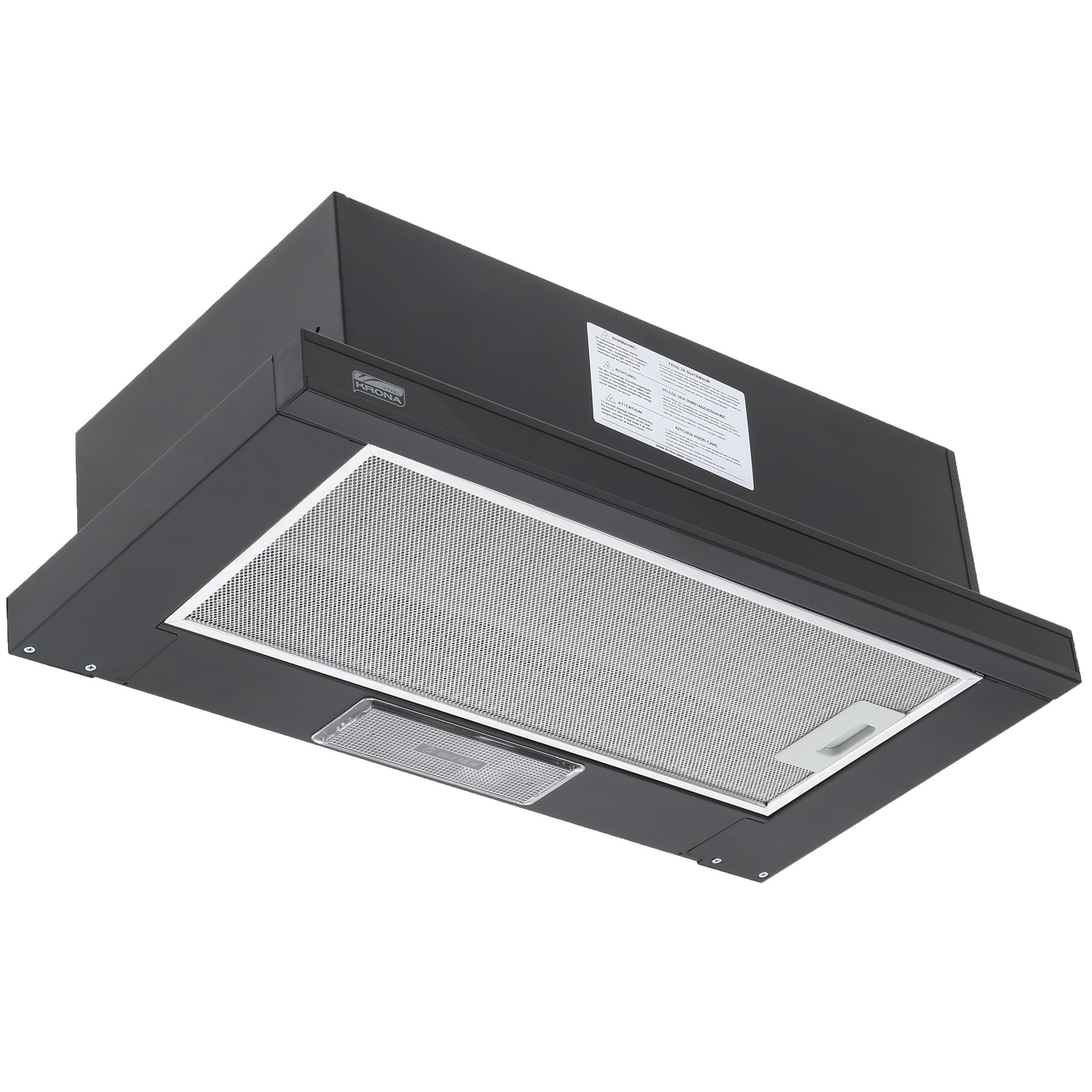 1607103 Вытяжка телескопическая KRONA KAMILLA 600 Glass черный/черный STDN-0145655