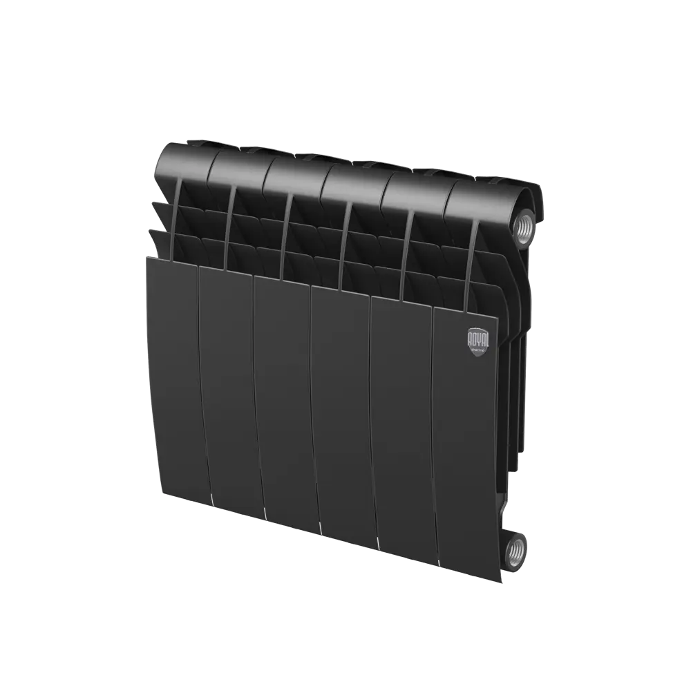 Радиатор секционный Royal Thermo Biliner 350/87 6 секций боковое подключение биметалл черный 82758182 STLM-2010138 - Вид №1