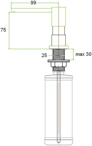 Встраиваемый дозатор ZorG Inox ZR-22 ПЕСОЧНЫЙ для жидкого мыла, песочный - Вид №1